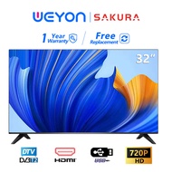 【Free wall bracket】 Sakura Digital TV 32 inch HD Ready LED TV (DVBT-2) Built in MYTV