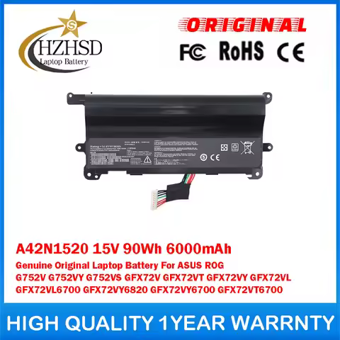 A42N1520 15V 90Wh 6000mAh Genuine Original Laptop Battery For ASUSROG G752V G752VY G752VS GFX72V GFX