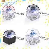 HLAR Fidget Keychain, Glowing Fingertip Clicks Finger Keyboard Caps, Relaxing Mechanical Switch DIY 