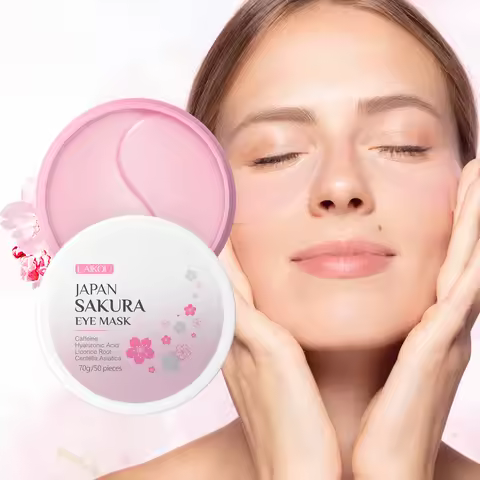 LAIKOU Japan Sakura Eye Mask 70g 50PCS Smooth Fine Lines Moisturizing Nourishing Tighten Skin Eye Ca