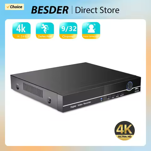 BESDER H.265 AI 4K Output CCTV NVR 16CH 4K/ 9CH 32CH 4K Security Video Recorder H.265 Motion Detect 