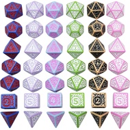 SmartDealsPro Retro Polyhedral Dice Sets with Pouches for D&D DND RPG MTG Dungeon and Dragons Table 