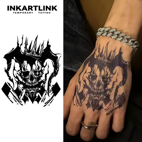 Joker King Pattern temporary tattoo sticker, waterproof magic tattoo, lasts to 15 days fake tattoo, 