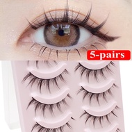 5 Pairs Natural Lashes False Eyelashes Little Devil Lashes Anime Comic Lashes Full Strip Lashes Band