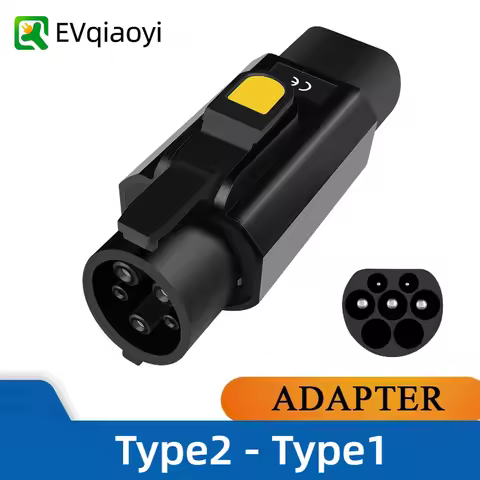 IEC62196 Type2 to Type1 EV Charger Adapter 32A 250V 7kW Fast Charging Adapter Designed for SAE J1772