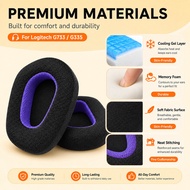 Cooling Gel Ear Pads for Logitech G733 G335 Replacement Earpads Cushion Headset Cover