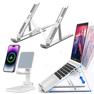 KLAQQED Portable Aluminum Laptop & Phone Stand, Adjustable, Foldable, Ergonomic, for MacBook, iPad,