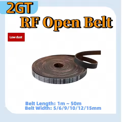2GT GT2 RF open timing belt width 5/6/9/10/12/15mm rubber low dust low vibration 2GT open belt 3D pr