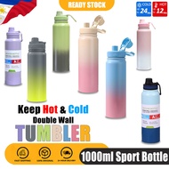 【PH Spot】1000ML Thermos Water Bottle Original Kids Tumbler Stainless Steel Double Wall Keep Hot & Co