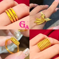 GA Raya Jewellery 100 Design Options/Cincin Perempuan Salut Emas 916 Bangkok Korea Boleh Laras (Adju