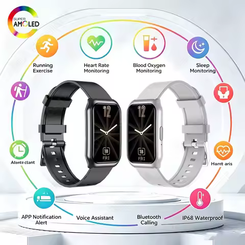 2026 New AMOLED Ultra Narrow Bezel Smart Watch 1.45" Display 100+ Sports Modes Heart Rate Sleep Moni