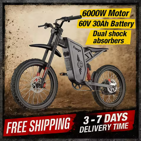 FREEGO X2 Pro Electric Motorcycles 6000W Brushless Gearless Motors 60V30AH Lithium Battery Speed 85K
