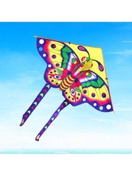 1入隨機款風格90cm藍色蝴蝶風箏，搭配30m的線，易於飛行的迷你風箏，適合戶外娛樂