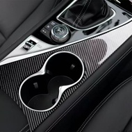 Infiniti Q50 Q60 14-19 Styles Carbon Fiber Water Cup Holder Panel Sticker Car Interior Accessories