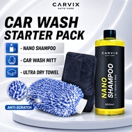 CARVIX | Starter Pack Car Wash Set Nano Car Shampoo Car Wash Shampoo Wash & Wax Sabun Cuci Kereta