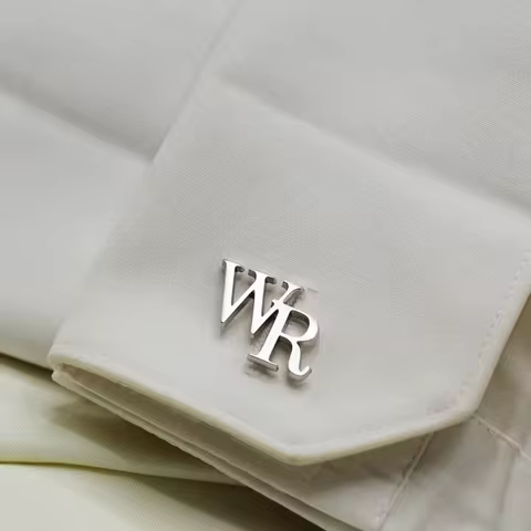 Custom One Pair Two Letters Cufflinks Workplace Jewelry Stainless Steel Double Initials Wristband Wo