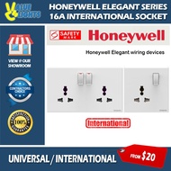Honeywell Elegant MK Matte White 16A Single Pole Switched Multistandard International Socket Outlet 