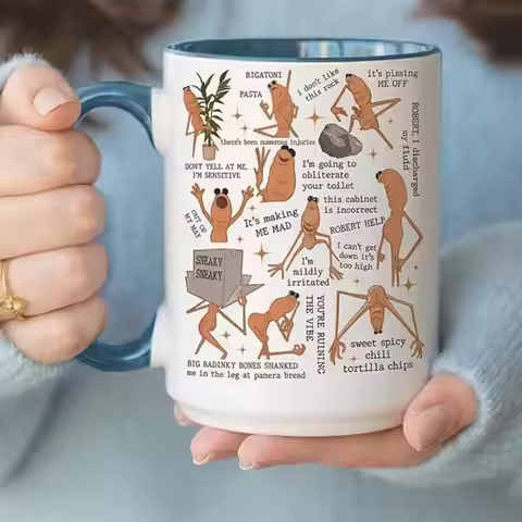 Marcus Worm Mug Fun and Weird Biological Coffee Cup Ceramic Coffee Mug Water Cup Novelty Coffee Coff