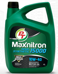 PT Maxnitron Semi Synthetic 15000 10W40 ขนาด 4 ลิตร น้ำมันเครื่องเบนซินกึ่งสังเคราะห์ น้ำมันเครื่องย