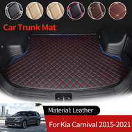 รถ Boot Liner Cargo หนังด้านหลังเสื่อกระเป๋าเดินทางถาดกันน้ำพรมสำหรับ Kia Grand Carnival Sedona YP MK3 2015 ~ 2021