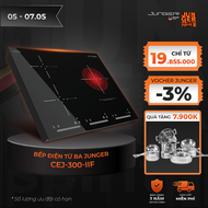 [MIỄN PHÍ CẮT ĐÁ] Bếp điện từ ba Junger CEJ-300-IIF 5400W 2 từ 1 hồng ngoại Bảo Hành 36 Tháng