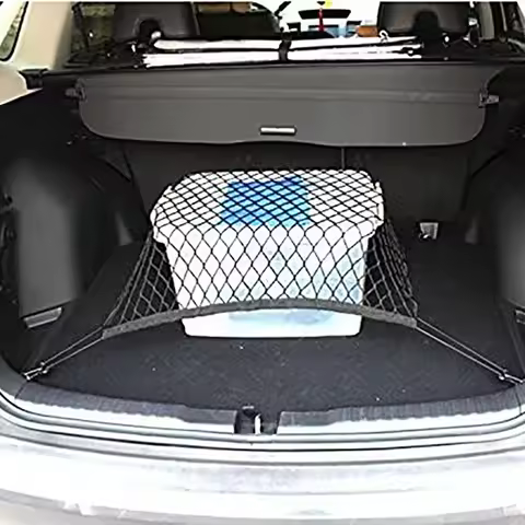 NylonCar Trunk Cargo Net with 4 Hooks Trunk Storage Organizer Net For Audi A1 A2 A3 A4 A5 A6 A7 A8 Q