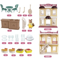Family rabbit doll house furniture forest small animal family koala town series restaurant fashion d