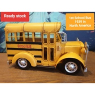 👍Raya Special👍America Yellow School Bus iron model deco Antique Decoration Chhristmas deco