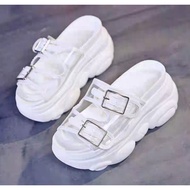 MP STORE - WOMEN'S WEDGES SANDALS WITH BEAR HEELS, DOUBLE BUCKLE, CLEAR MICA COMBINATION HD 79