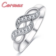 New product hot-selling, fashionable double helix shape women's ring, simple zircon 925 sterling sil