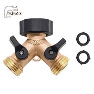 Brass 2-Way Garden Tap Splitter Female 3/4 Y Hose Splitter