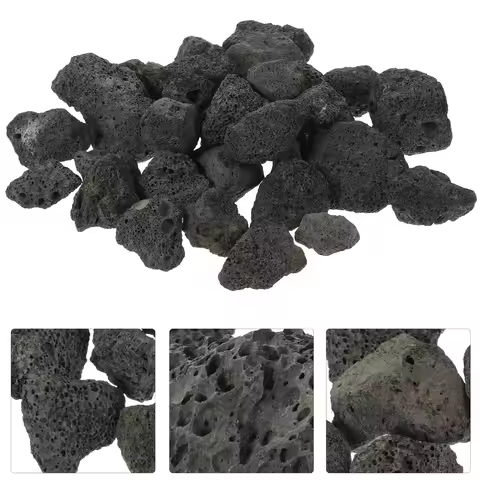 1Pack Black Volcanic Stone Aromatherapy Expansion Rock for Fish Tank Decoration Aquarium Stone Decor
