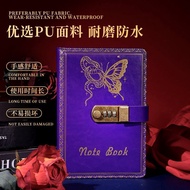 New Product Ready Stock A5 Password Notebook Password Notebook Diary Thickened Locked Retro Student 