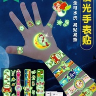 Nail Stickers Luminous Girl Tattoo Glowing Watch Boy Stickers Fluorescent Stickers Children's Tattoo