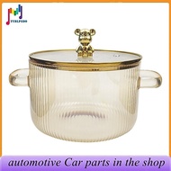 Glass Saucepan Clear Cooking Pot Soup Pot Heating Dual Handles Glass Saucepan with Cover