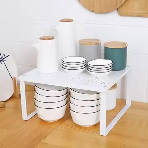 Kitchen Cabinet Shelf Organizer Pantry Storage Rack Stable Stackable Kitchen Storage Rack for Pantry