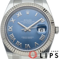 勞力士 Datejust 41 男士腕錶，蠔式錶殼，蔚藍錶盤，Datejust 41 126334，附原廠錶盒、保固卡，K18白金/精鋼錶殼，男士腕錶，蔚藍錶盤，拋光處理，成色極佳 [二手]