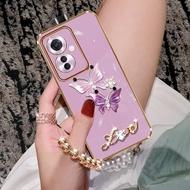 Ready stock phone Casing OPPO Reno11 F 5G OPPOReno11F Reno11F Reno 11 F 11F Softcase Glossy Bling Diamond Butterfly Bracelet Smartphone Case for Girls Protection Cover