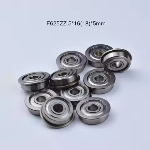 F625ZZ 5*16&18*5(mm) 10 Pieces Flange Bearings 625 F625 F625Z F625ZZ Chrome Steel Deep Groove Bearin