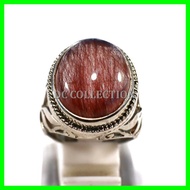 CINCIN BATU AKIK NATURAL KECUBUNG RAMBUT MERAH QUARTZ SUPER