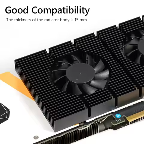 GPU Backplane Radiator Video Memory VRAM Radiator Panel Alloy Aluminum Heatsink Cooling Fan Panel fo