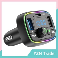 YZN Trade เครื่องส่งสัญญาณ Fm ในรถยนต์รองรับบลูทูธแฮนด์ฟรีเครื่องเล่นเพลงไม่สูญเสียข้อมูลเครื่องชาร์จ Usb คู่【fast】