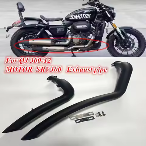 For QJ300-12 QJ MOTOR SRV300 slant ground exhaust system, QJ SRV300 motorcycle exhaust with detachab