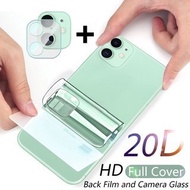 2-in-1 Back Soft Film Not Glass Hydrogel Screen Protector For iPhone 16 15 14 13 12 11 Pro Max Mini 