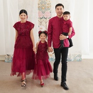 RÚ YÌ - SET FAMILY MAROON BAJU IMLEK DRESS IMLEK / DRESS MAROON / KEMEJA MAROON / CHEONGSAM / QIBAO 