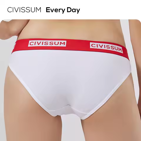 SexyDaily Store Every Day Women Cotton Briefs Basic Underpants Low-waisted Panties Solid Color 619