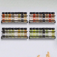 1pc Black Metal Spice Rack, No Drill Mark Wall Mount Or Screw Installation, Space Saving Spice Jar H