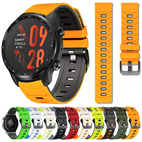 22mm Silicone Watch Strap For TicWatch Pro 3 Ultra Wristbands GPS/LTE For Ticwatch GTW/GTX S2 E2/Pro