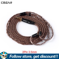 KBEAR สายหูฟังโทรศัพท์สายหูฟังทองแดงแท้16 Core อัพเกรด QDC/2Pin/คอนเนคเตอร์ MMCX สายเปลี่ยน2.5มม. 3.