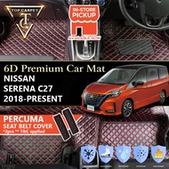 Top Carpet NISSAN SERENA C27 ( 2018 - 2025 ) 6D PU Leather Car Carpet VIP Car Mat Floor Mat Alas Kak